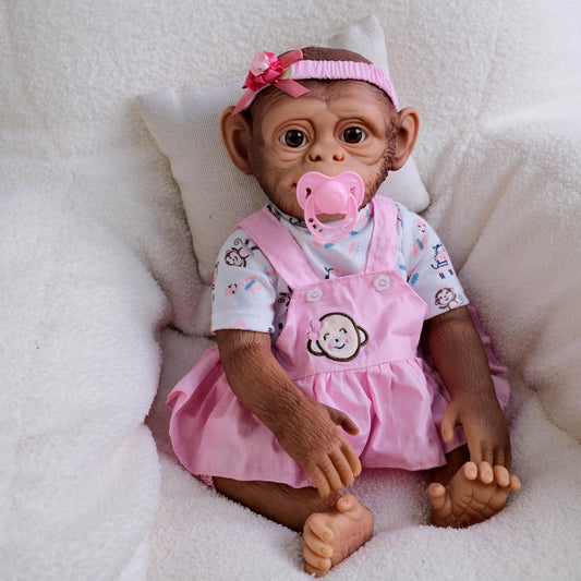 Bambola Scimmia Reborn 50cm - Corpo Morbido e Dettagli Ultra-Realistici