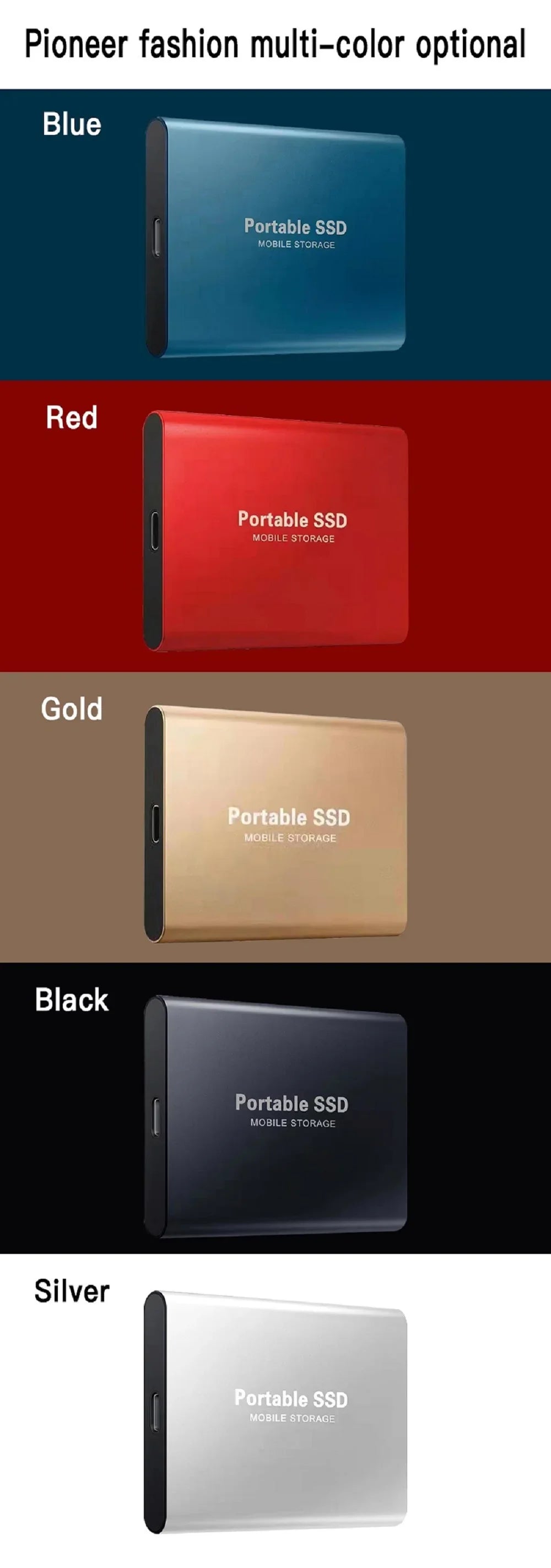SSD Esterno Ultra Veloci Portabile Compatibile con PC/Mac/Phone!