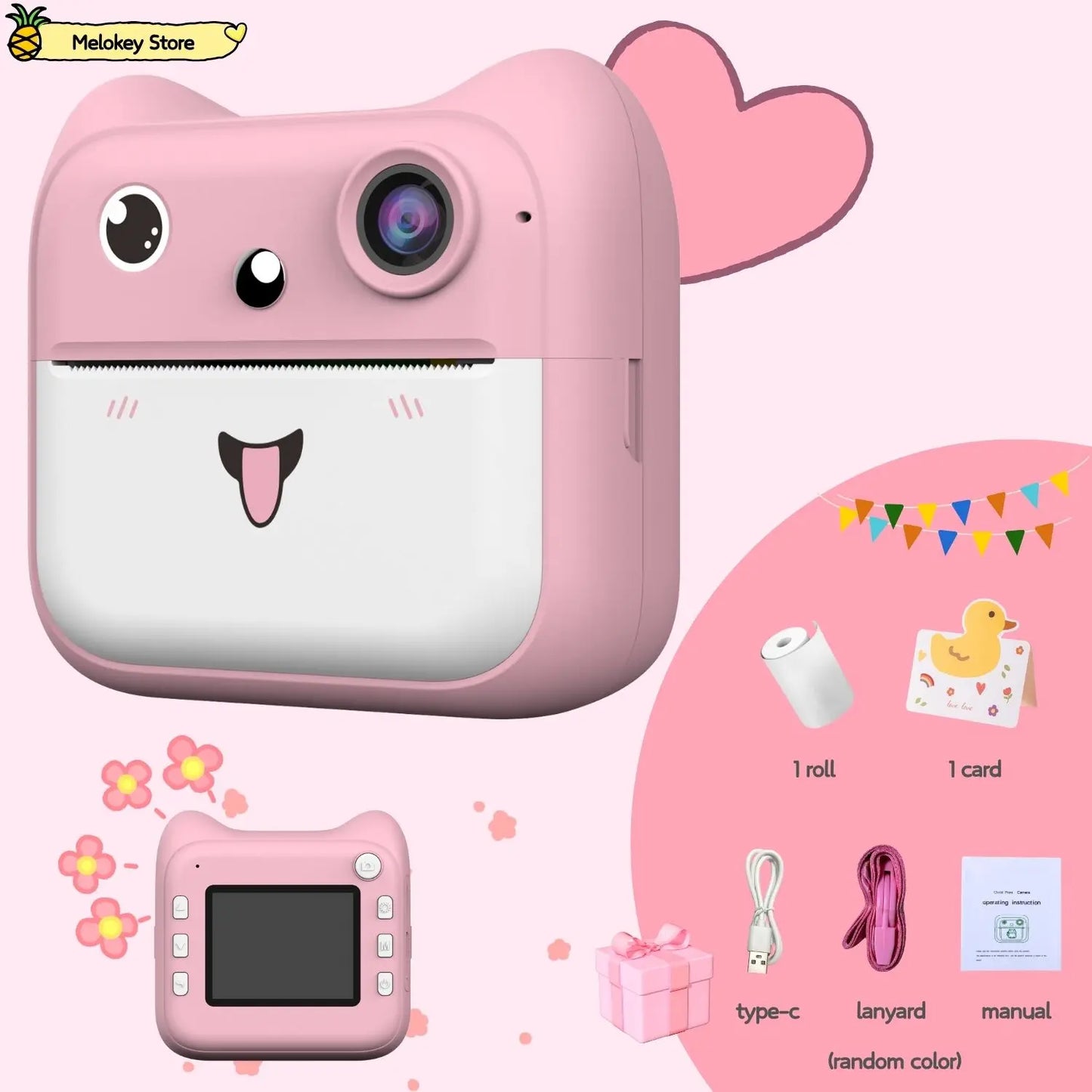 Stampante Instantanea per Bambini con Fotocamera - Gioco Educativo Rosa/Blu