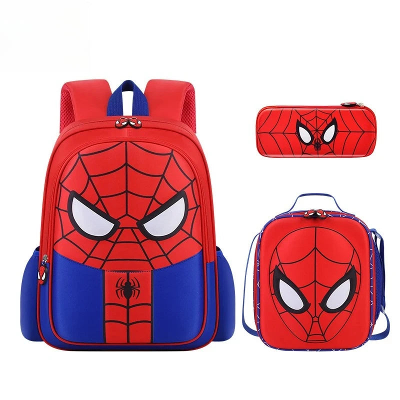Set Spidey 3-in-1 Zaino Scolastico per Bambini - Leggero con Astuccio + Portapranzo