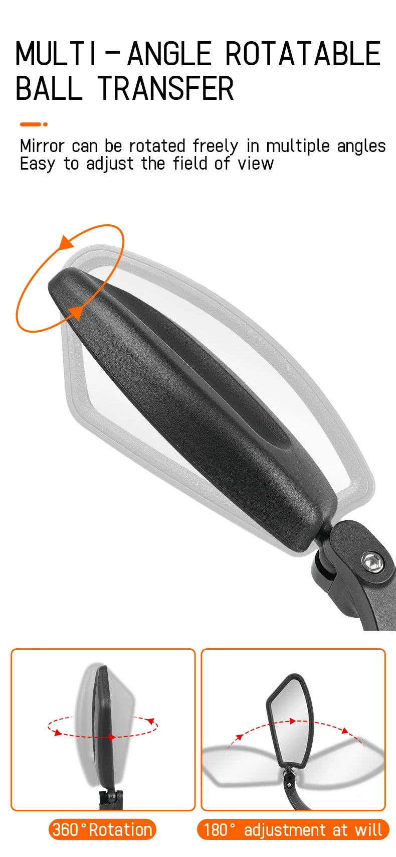 Specchietto Retrovisore Bici 360° HD – Acciaio Inossidabile, Montaggio Universale