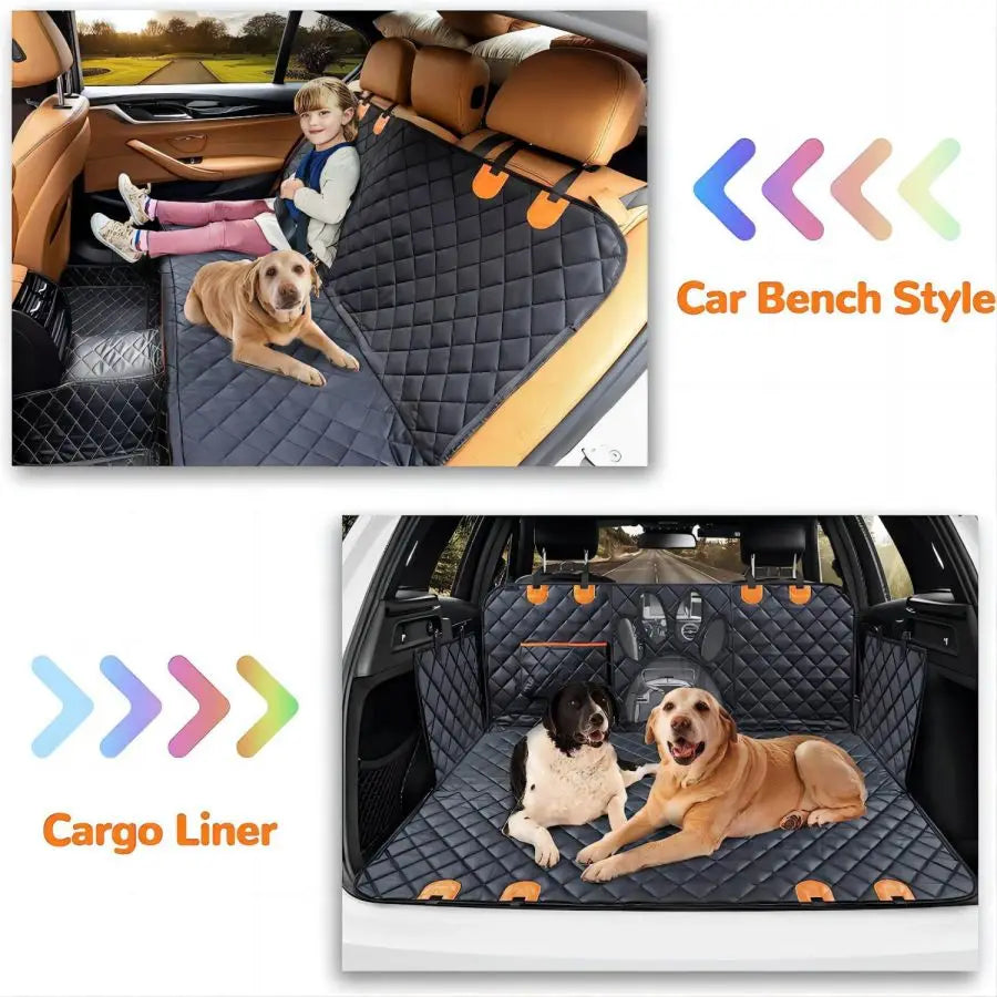 Coprisedile Auto per Cani Impermeabile - Amaca Posteriore con Rete e Cerniera š¶š