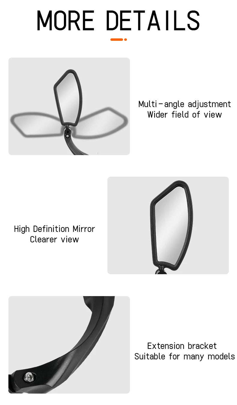 Specchietto Retrovisore Bici 360° HD – Acciaio Inossidabile, Montaggio Universale