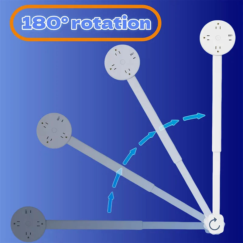 Prolunga Presa Muro EU Rotante | Presa Estensibile | per Dietro Divani, Letti, Scrivanie
