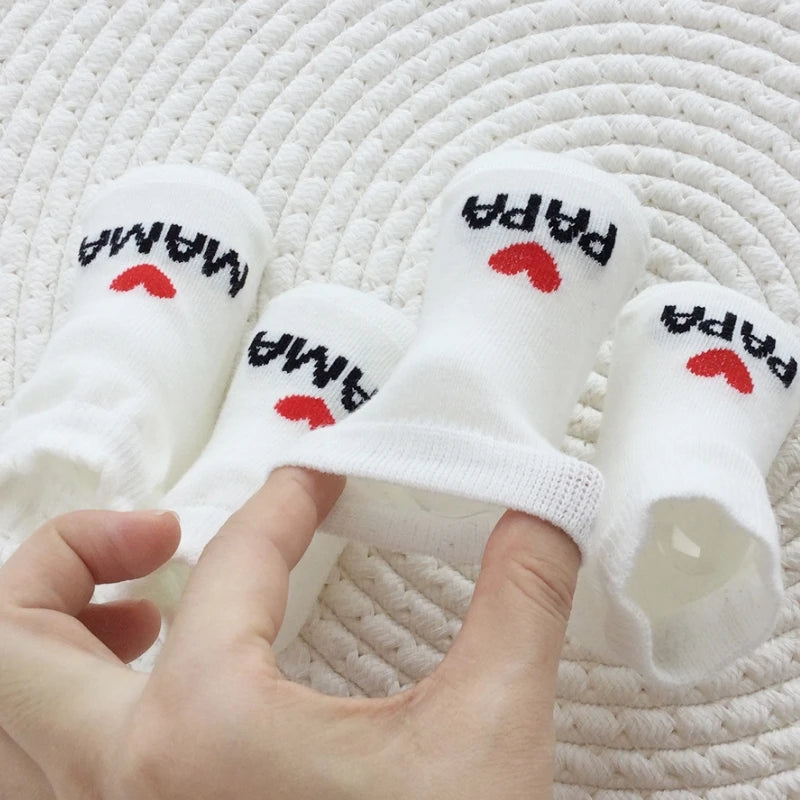 2 Paia di Calzini Neonato "MAMA & PAPA" – Regalo Perfetto per Bebè! 👶❤️