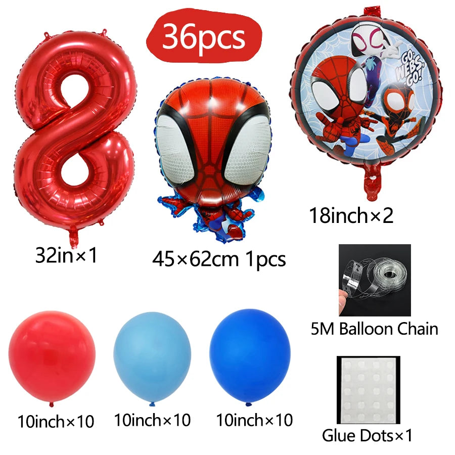 🎈 Set 36 Palloncini Spidey e i Suoi Fantastici Amici - Palloncini in Alluminio per Feste