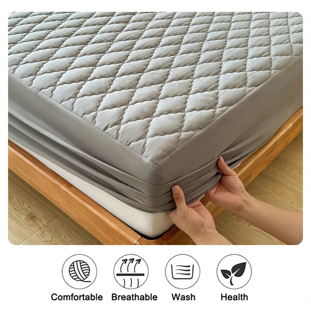 Coprimaterasso Impermeabile con Angoli - Bianco/Grigio - Tutte le Misure!