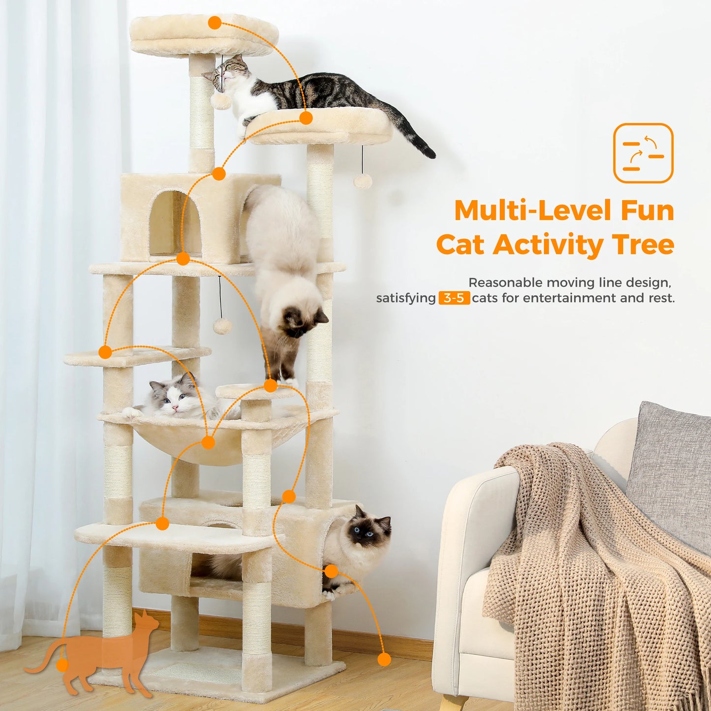 🐾 Tiragraffi Albergo per Gatti - con Amaca, Piattaforme e Condotte, Gioco Interno!
Divertimento e relax per il tuo micio! Struttura solida e sicura. 🐱✨