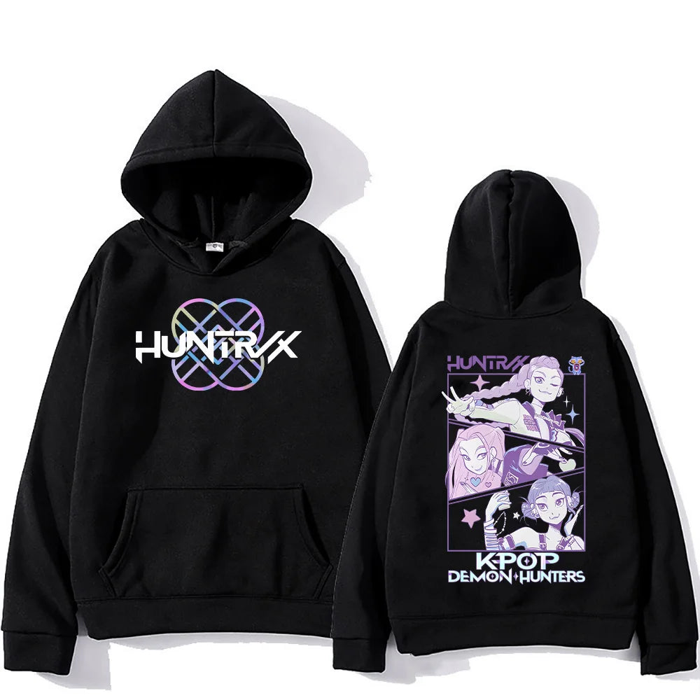 Felpa KPop Demon Hunters Unisex, Oversized Anime, Streetwear , Bambini Ragazzi Regalo
