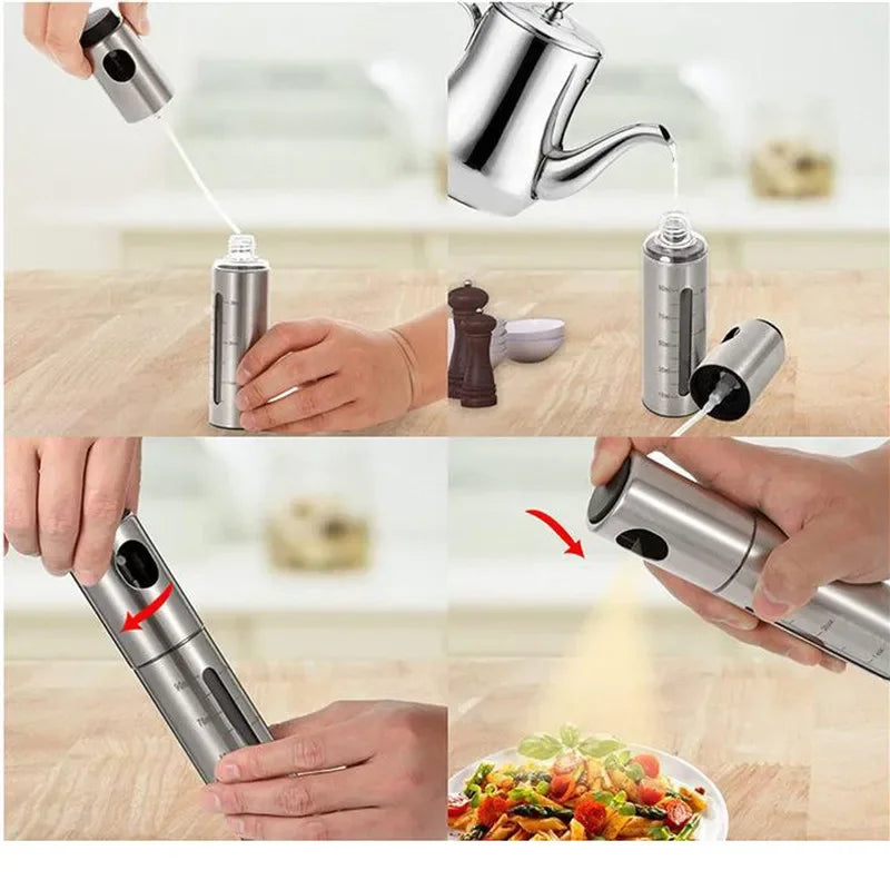 Spray per Olio in Acciaio Inox 304 - Bottiglia per Olio, Aceto e Condimenti