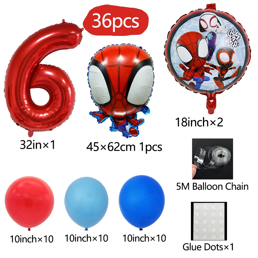 🎈 Set 36 Palloncini Spidey e i Suoi Fantastici Amici - Palloncini in Alluminio per Feste