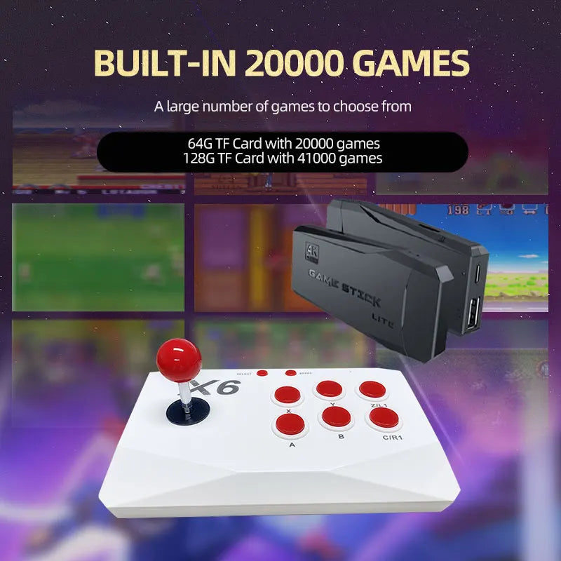 🎮 TV Game Stick Arcade 4K - 50.000+ Giochi, Doppio Joystick, Plug & Play per TV!
Rivivi l'era arcade con classici come MAME, Sega e PS1. Regalo perfetto per bambini e nostalgici! 🕹️✨