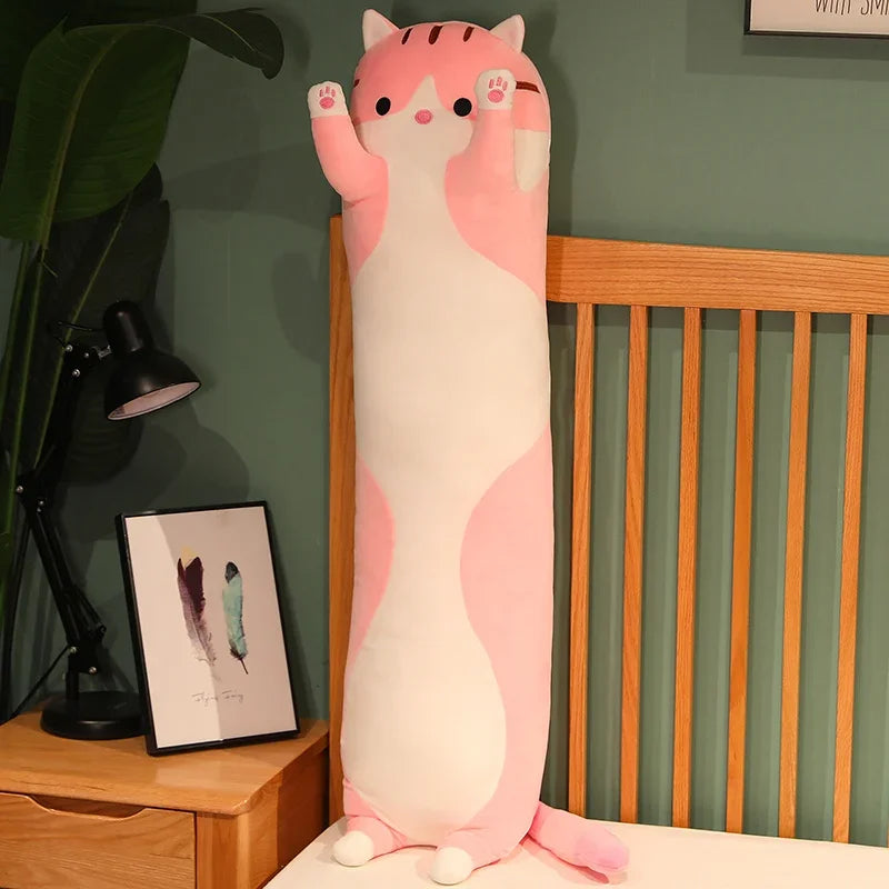 🐾 Cuscino Peluche Gatto Dormiente | Ultra-Squishy | Anti-Stress | Per Gambe e Abbracci