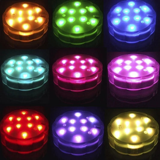Luci LED Sommergibili a Batteria con Telecomando Subacquee per Vasca, Idromassaggio, Spa, Piscina, Fontana, Acquario