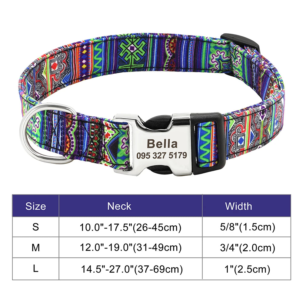 COLLARE CANI PERSONALIZZATO! 🐶 Nylon Resistente + ID GRATIS - Taglia S/M/L
