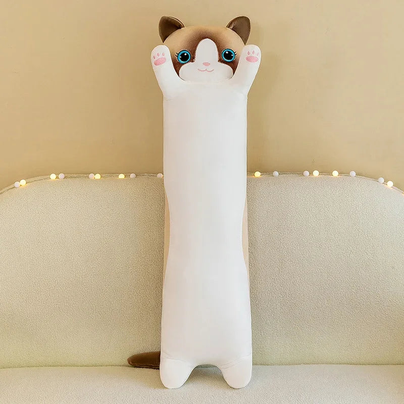 🐾 Cuscino Peluche Gatto Dormiente | Ultra-Squishy | Anti-Stress | Per Gambe e Abbracci