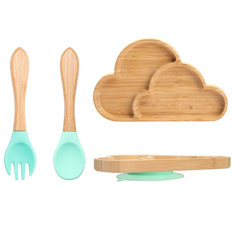 🍽️ Set 3 Piatti in Bambù per Bambini con Ventosa – Eco-Chic & Sicuro