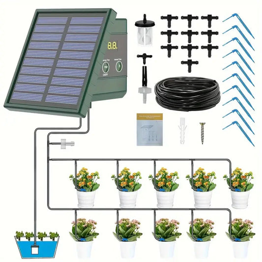 π± Sistema di Irrigazione a Goccia Solare Automatico - Kit Fai Da Te per Orti, Serre e Balconi