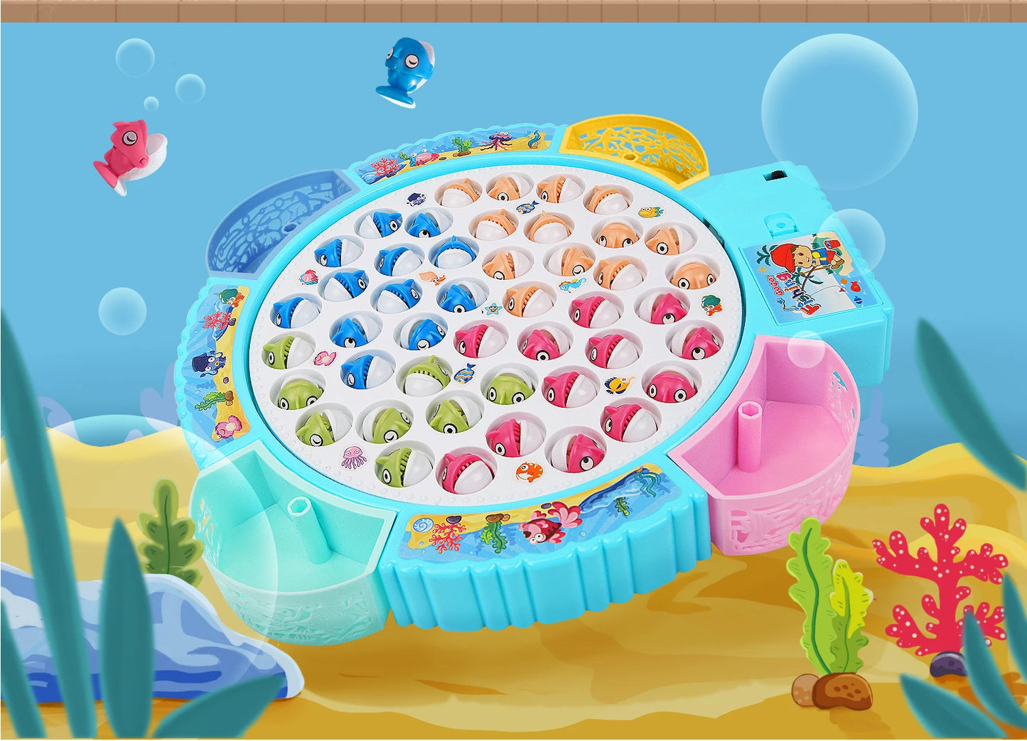 Pesca Giocattolo Elettrico con Luci/Musica - Regalo Perfetto Bambini Blu/Rosa
