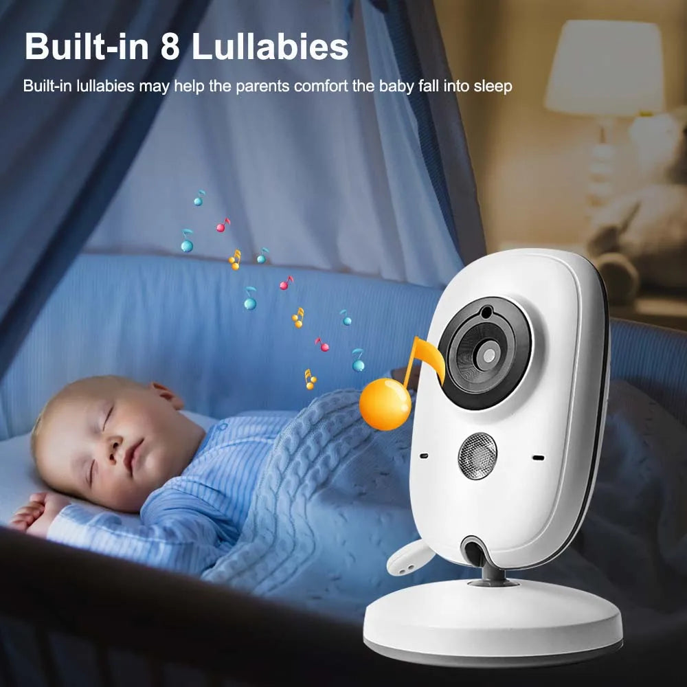 Baby Monitor 3.5'' HD con Visione Notturna, 2 Vie Audio, Sensore Temperatura