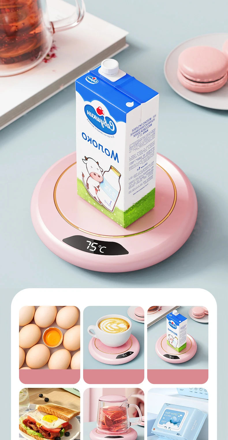 Sottobicchiere Termostatico USB - Riscaldamento Intelligente a 3 Velocità, Temperatura Costante 55°C