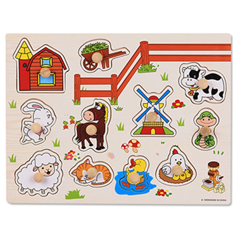 🧩 Puzzle Montessori in Legno per Bambini 1-3 Anni – Gioco Educativo per Imparare Divertendosi