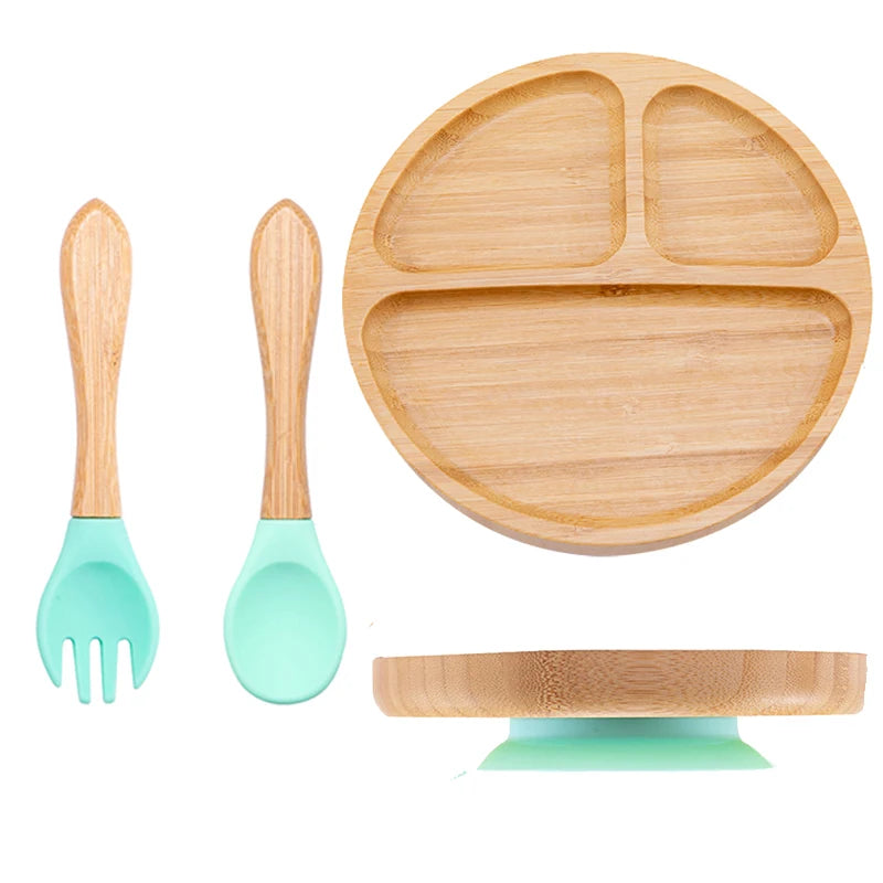 🍽️ Set 3 Piatti in Bambù per Bambini con Ventosa – Eco-Chic & Sicuro