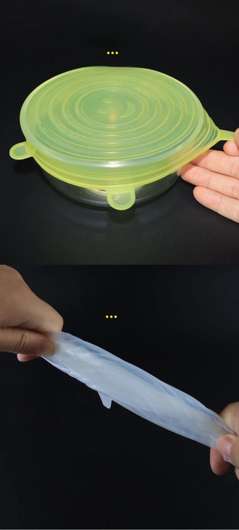 Coperchi in Silicone Elastici - Per Frigo, Ciotole e Piatti (6 Pezzi)