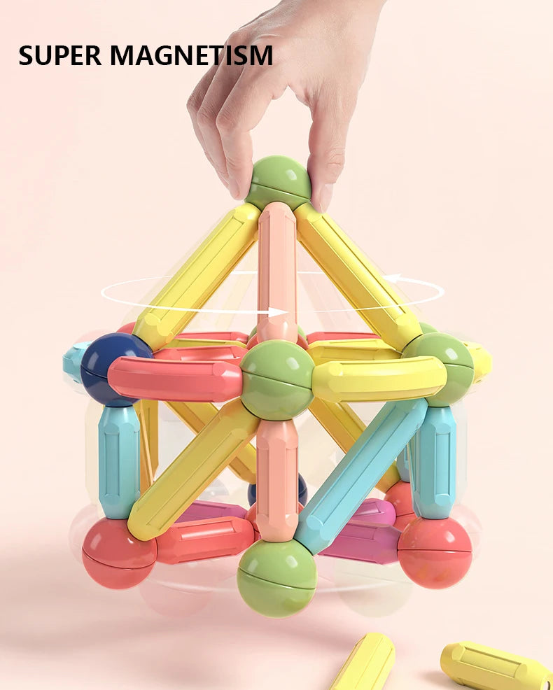 Set 100+ Blocchi Magnetici Bambini, Giocattoli Educativi, Regalo Creativo 3+