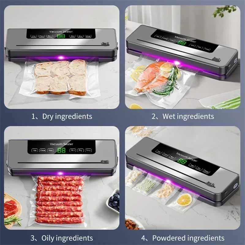 🚀 Sigillatrice Sottovuoto 220V - 5 Modalità | Automatica, per Alimenti Secchi/Bagnati + 10 Sacchetti