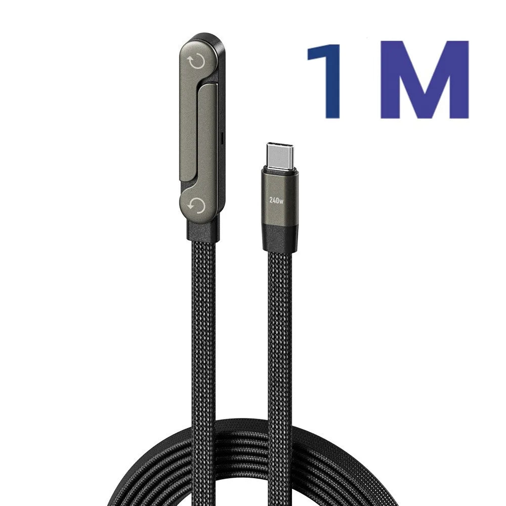Cavo 2-in-1 Type C a USB C | 240W Fast Charge | Supporto Telefono Piegahevole