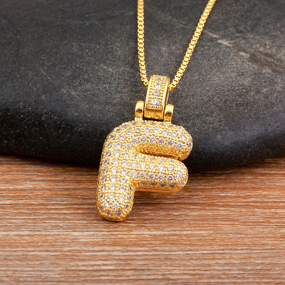 Collana regolabile con lettera scintillante A-Z Design unisex