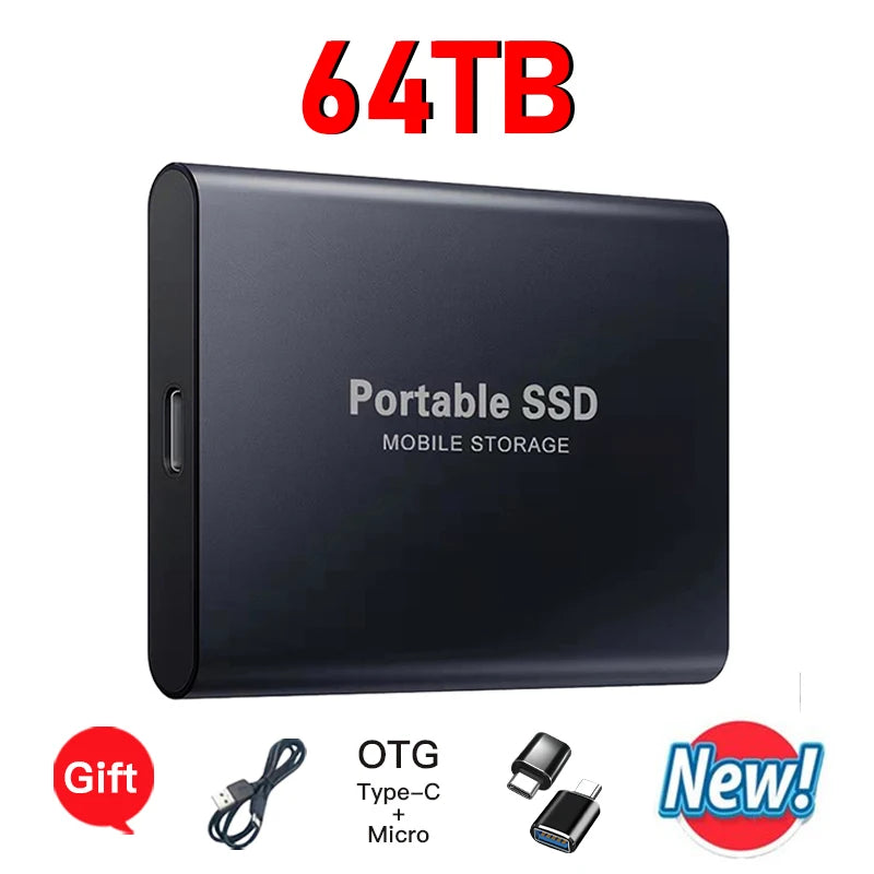 SSD Esterno Ultra Veloci Portabile Compatibile con PC/Mac/Phone!