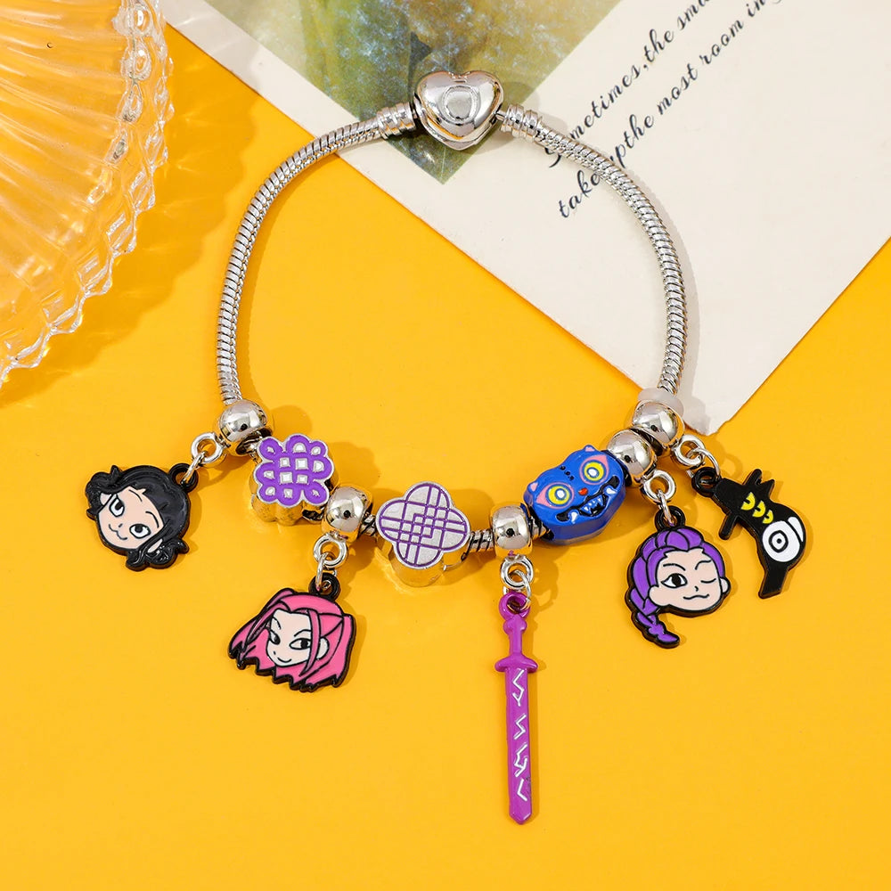 Bracciale Completo Ciondoli KPop Demon Hunters Rumi Zoey, Ciondoli Personaggi, Gioiello Anime, Regalo