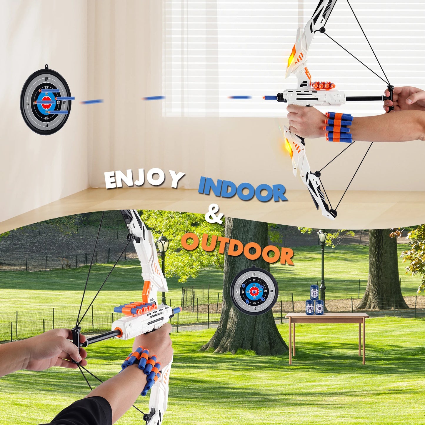 Set Tiro con l'Arco per Bambini con Luci LED - Divertimento Sicuro Indoor/Outdoor!