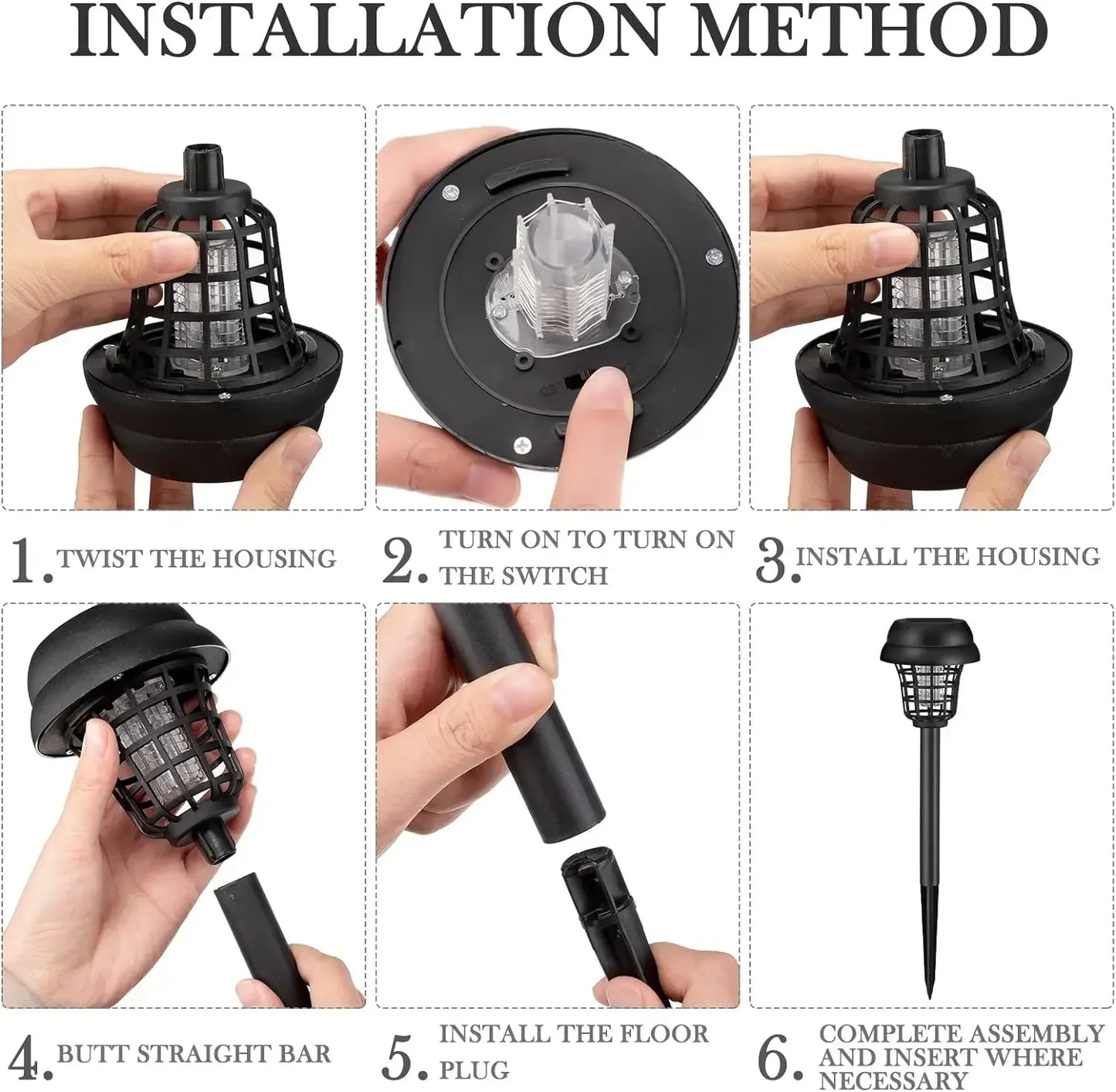 Lampada Solare Antizanzare da Giardino | Repellente a LED UV, Impermeabile per Esterno, Campeggio, Illuminazione e Trappola Insetti