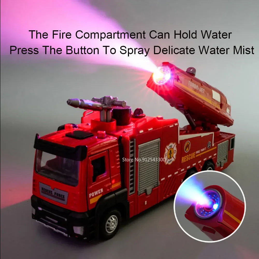 🚒 Camion dei Pompieri Giocattolo 1:32 con Luci, Suoni e Acqua Reale - Regalo Perfetto per Piccoli Eroi!