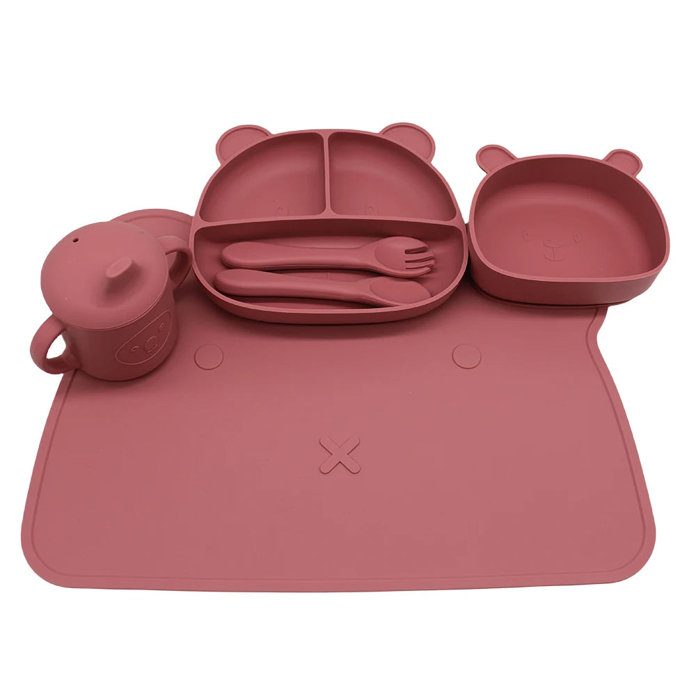 Set Svezzamento Bambini - Ciotola con Ventosa Anti-Rovescio + Vassoio