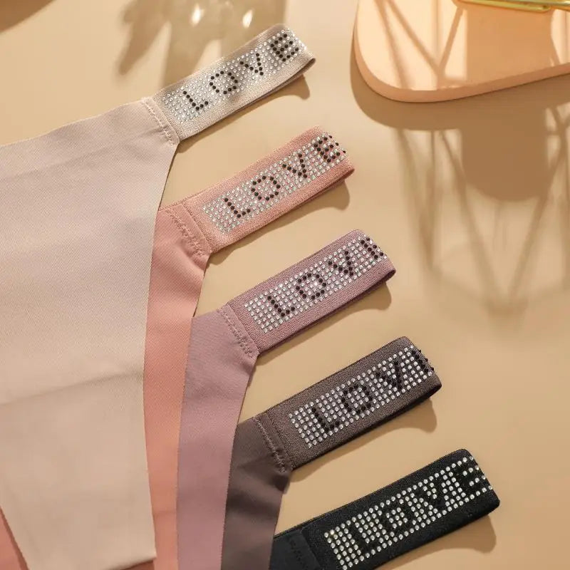 7 PERIZOMA LEOPARDO con LETTERA CRISTALLO - G-String Vita Bassa Senza Cuciture