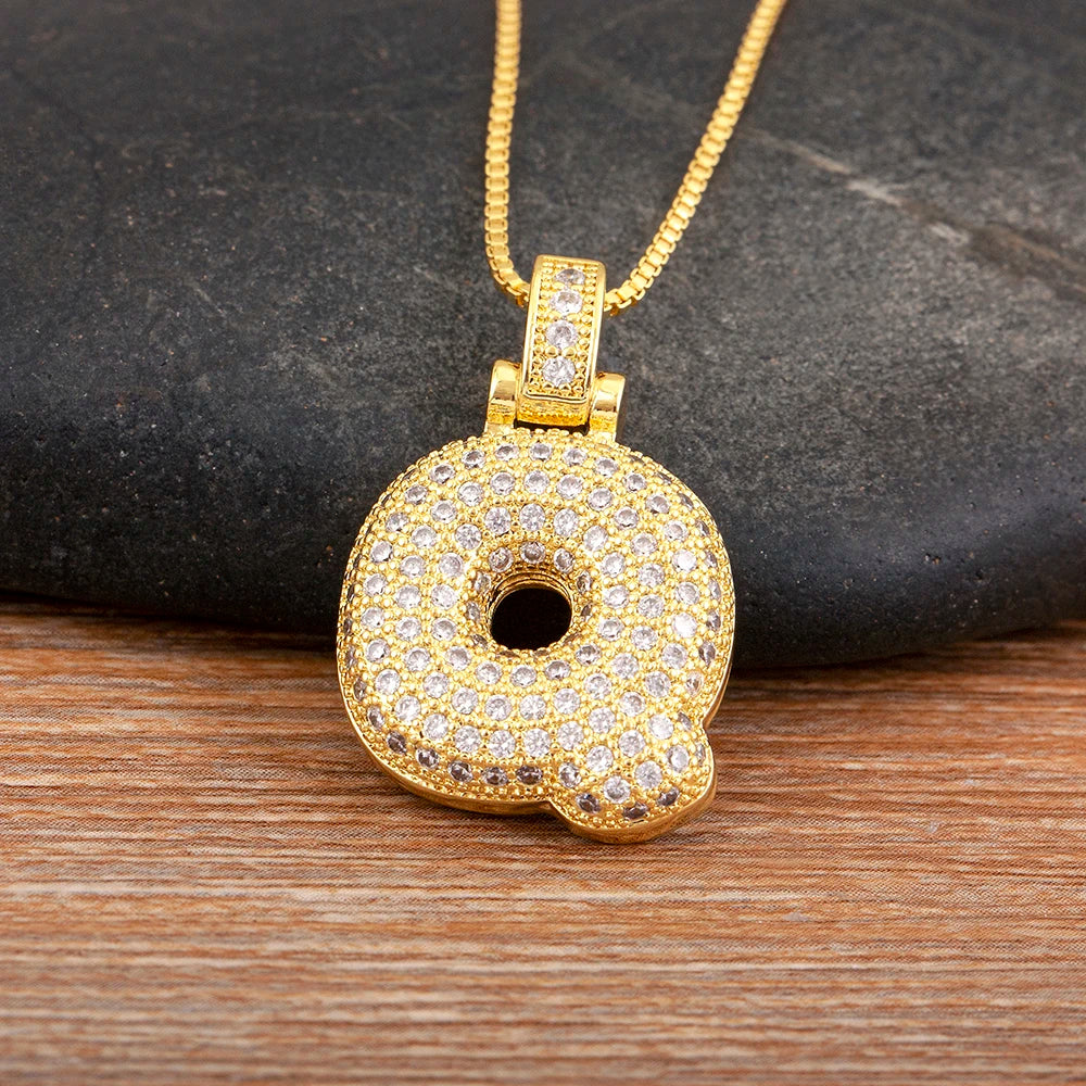 Collana regolabile con lettera scintillante A-Z Design unisex