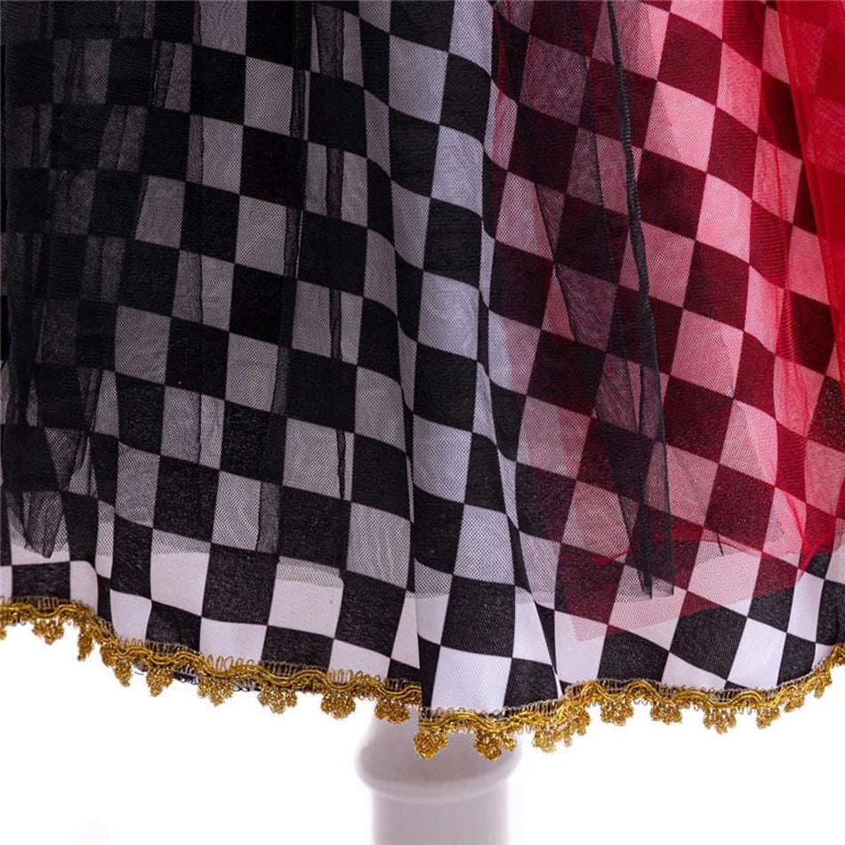 ♥️ Vestito Regina di Cuori per Bambina - Costume Alice nel Paese delle Meraviglie, Per Halloween e Feste!