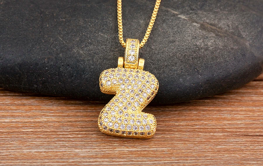 Collana regolabile con lettera scintillante A-Z Design unisex