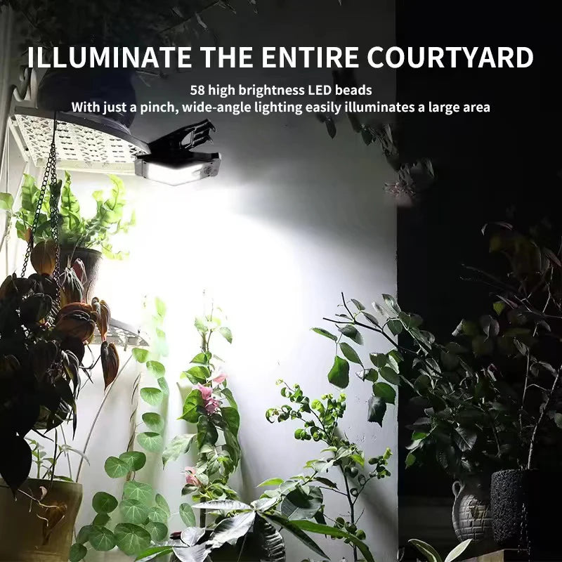 Luce Solare di Sicurezza con Sensore di Movimento | Clip Super Luminosa, IP65 Impermeabile | Lampada da Esterno per Giardino, Campeggio, Recinzione