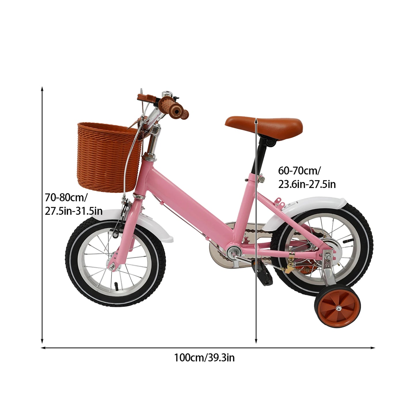 Bicicletta Bambini 12" con Rotelle 🚲 | Regolabile, Doppi Freni, Cestino