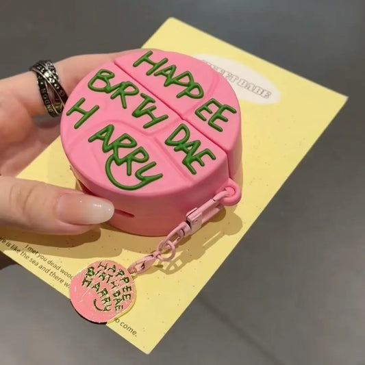 Custodia per AirPods Torta 3D Rosa - Cover Silicone con Ciondolo per AirPods 1/2/3/4/Pro/Pro2