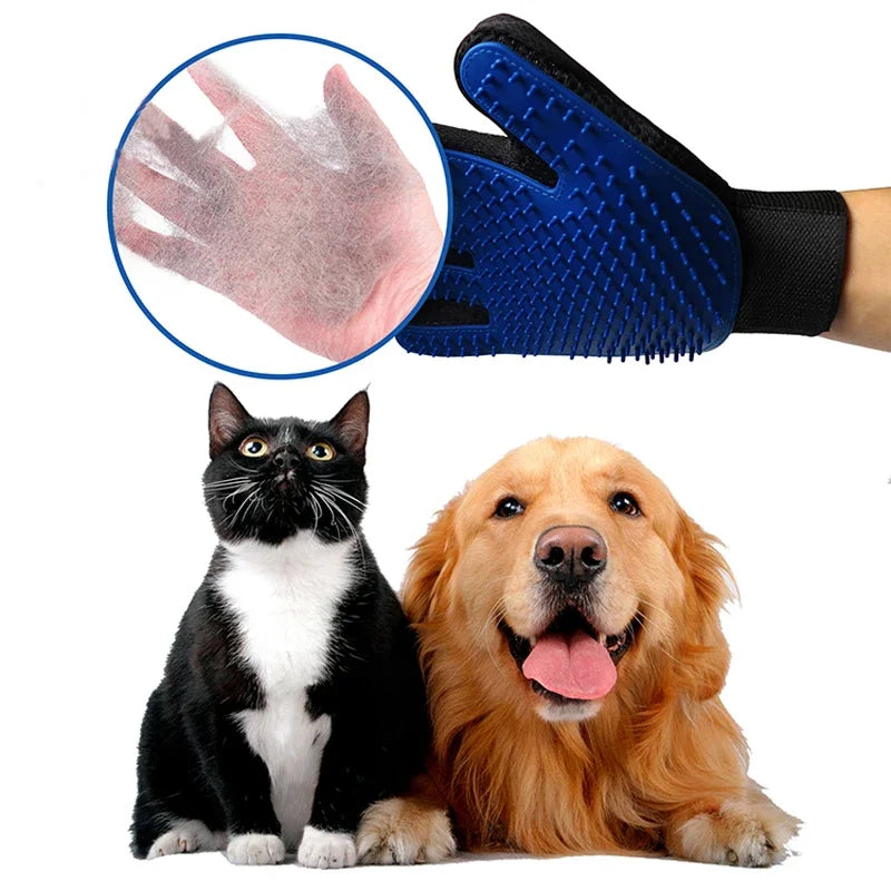 Guanti Toelettatura Cani/Gatti in Silicone - Spazzola, Pettine & Massaggio