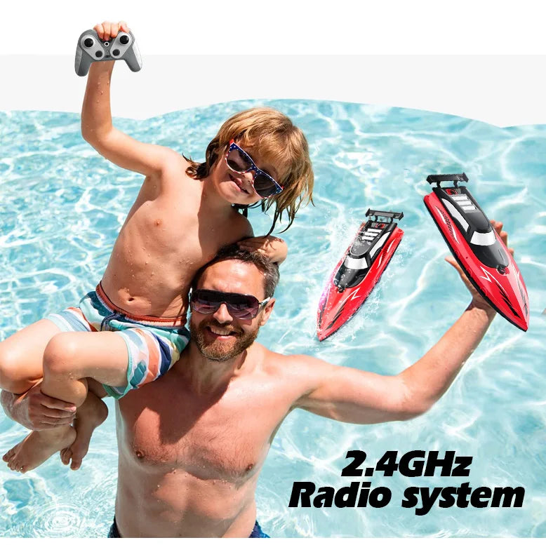 Barca RC 2.4Ghz Ad Alta VelocitĂ  - Giocattolo per Bambini Piscina/Lago