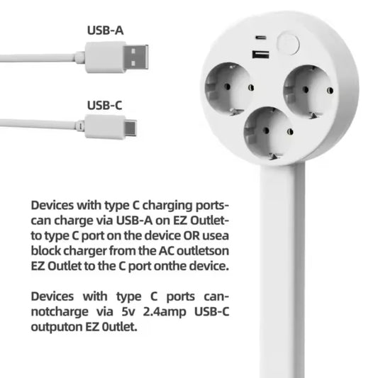 Prolunga Presa Muro EU Rotante | Presa Estensibile | per Dietro Divani, Letti, Scrivanie