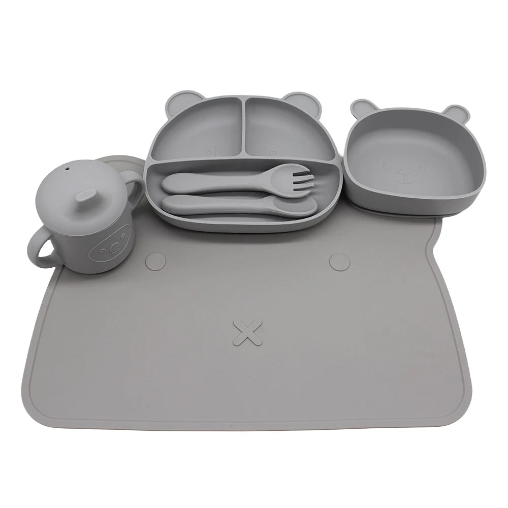 Set Svezzamento Bambini - Ciotola con Ventosa Anti-Rovescio + Vassoio