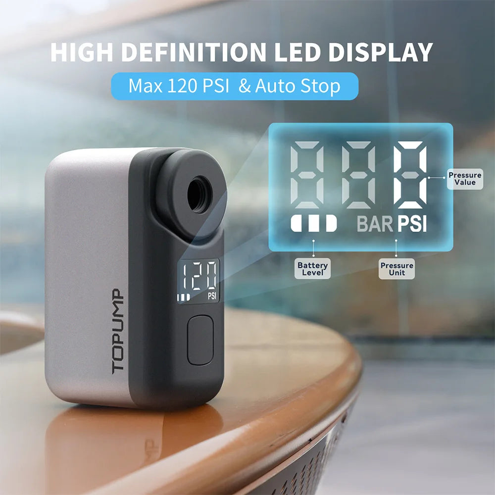 🚲 - Pompa Elettrica Portatile per Bike, Gonfiaggio Rapido fino a 120PSI, Display LCD e Batteria 450mAh!